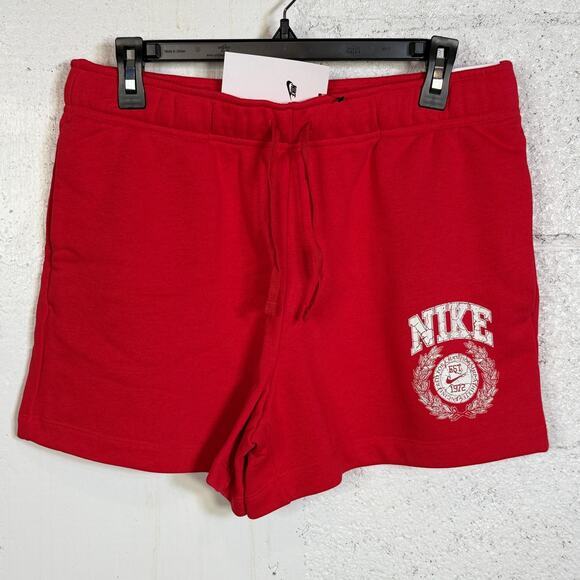 Nike Women's Club Fleece Mid-Rise Pull-on Shorts, University Red medium - Picture 1 of 9